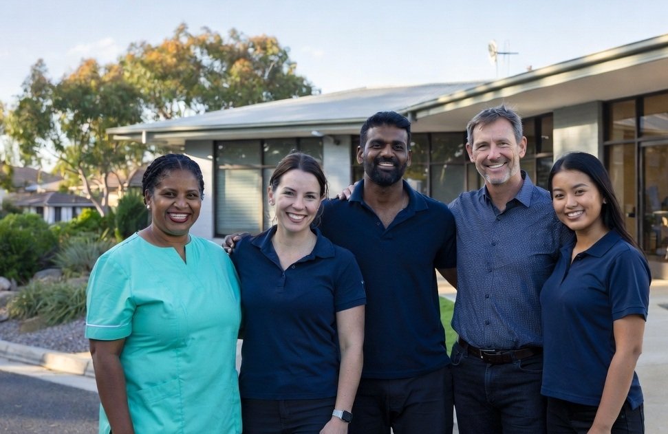 The Clarity Care team outside the Mandurah office